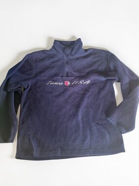 Iowa USA Fleece Pullover Mens Medium Vintage Quarter Zip Gift